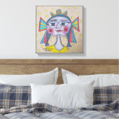 "Star Child" Whimsical Gezicht Canvas Afdruk (Insitu (Slaapkamer))