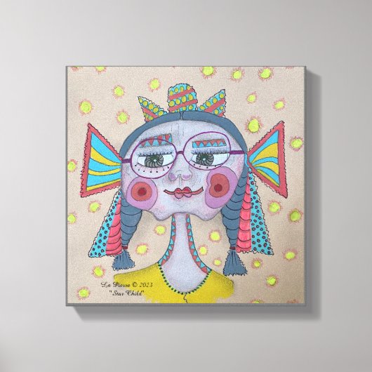 "Star Child" Whimsical Gezicht Canvas Afdruk (Voorkant)
