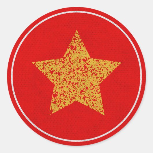 Star Christmas Holiday Envelope Seals Ronde Sticker (Voorkant)