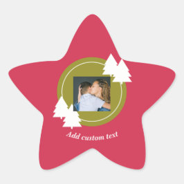 Star Christmas Red Aanpasbare foto Ster Sticker