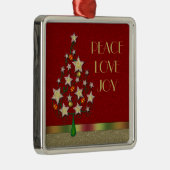 Star Christmas Tree Silver Square Ornament (Rechts)