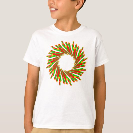 Star Circle Rays kleurde I + uw achtergrond. en id T-shirt (Voorkant)
