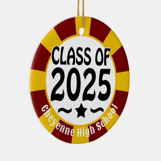 Star Class of 2025 (Naam toevoegen) Afstuderen Keramisch Ornament (Rechts)