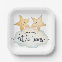 Star & Cloud - Twinkle, Twinkle, kleine tweeling Papieren Bordje