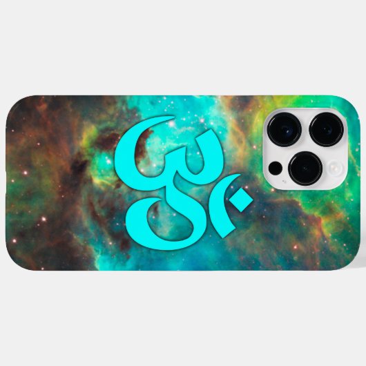 Star Cluster Aqua Om Symbol Case-Mate iPhone Case (Achterkant (horizontaal))
