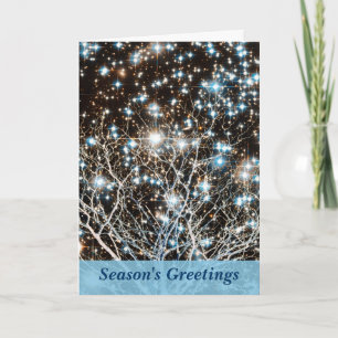 Star Cluster en Witte Boom Kerstmis Feestdagen Kaart