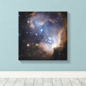 Star Cluster N90 Hubble Space Canvas Afdruk (Insitu (Houten vloer))