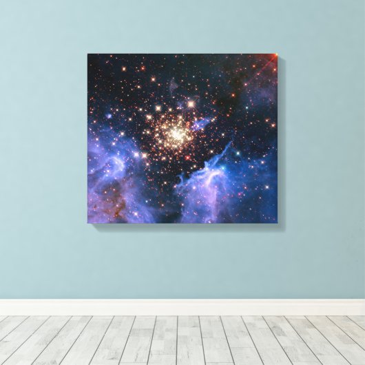 Star Cluster NGC 3603 (Hubble) Canvas Afdruk (Insitu (Houten vloer))