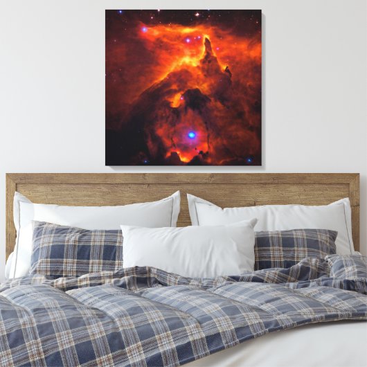 Star Cluster Pismis 24, kern van NGC 6357 Canvas Afdruk (Insitu (Slaapkamer))