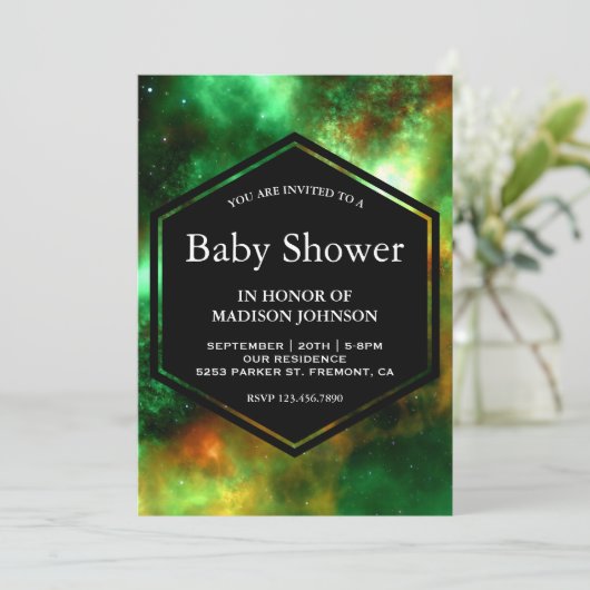 Star Clusters Space Galaxy Baby shower Kaart (Staand voorkant)