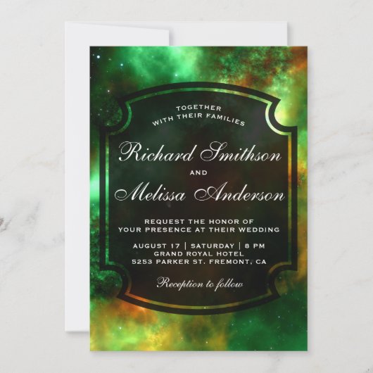 Star Clusters Space Galaxy Uitnodiging voor bruilo (Voorkant)