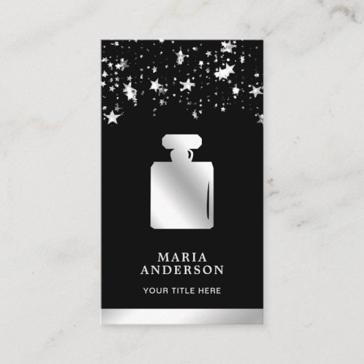 Star Confetti Fragrance Zilverfolie Parfumfles Visitekaartje (Voorkant)