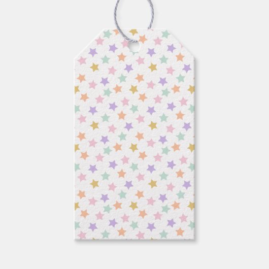 Star Confetti (pastel) Cadeaulabel (Voorkant)