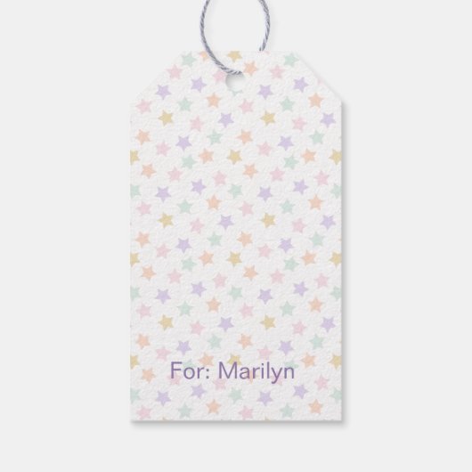 Star Confetti (pastel) Cadeaulabel (Achterkant)