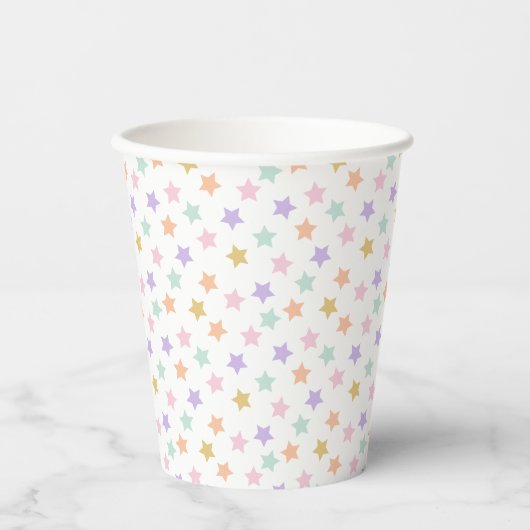 Star Confetti (pastel) Papieren Bekers (Voorkant)