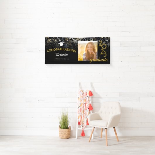 Star Confetti Photo Graduation Spandoek (Insitu)