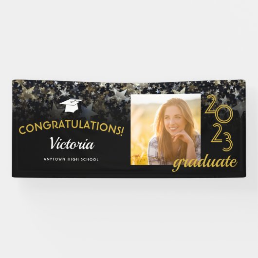 Star Confetti Photo Graduation Spandoek (Horizontaal)