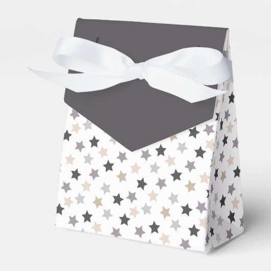 Star Confetti (Warm Neutrals - Zwart) Bedankdoosjes (Voorkant Zijde)