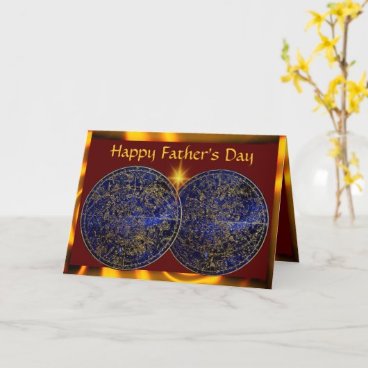 Star Constellation Father's Day Kaart (Gele Bloem)