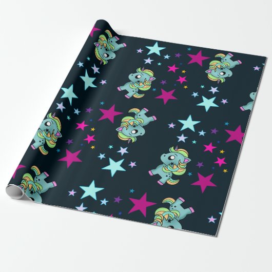 Star Cosmic Unicorn Universe Magic Friendship Cadeaupapier (Uitgerold)