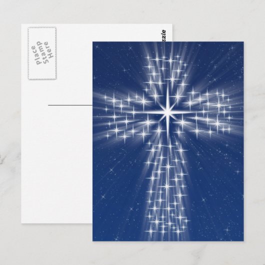 Star Cross #6 - Briefkaart verticaal blauw (Voorkant / Achterkant)