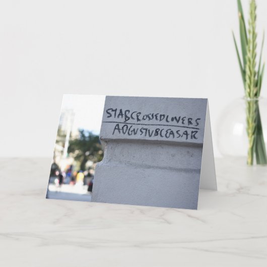 Star Crossed Lovers Shakespeare Graffiti NYC Kaart (Voorkant)