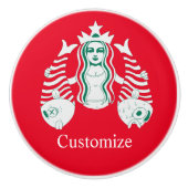 Star-Crown Queen Mermaid Thunder_Cove Keramische Knop (Voorkant)