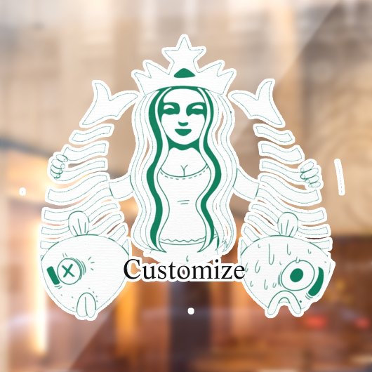 Star-Crown Queen Mermaid Thunder_Cove Raamsticker (Vel 2)
