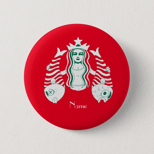 Star-Crown Queen Mermaid Thunder_Cove Ronde Button 5,7 Cm (Voorkant)