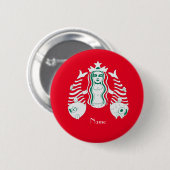 Star-Crown Queen Mermaid Thunder_Cove Ronde Button 5,7 Cm (Voorkant /achterkant)