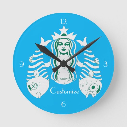 Star-Crown Queen Mermaid Thunder_Cove Ronde Klok (Voorkant)