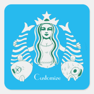 Star-Crown Queen Mermaid Thunder_Cove Vierkante Sticker