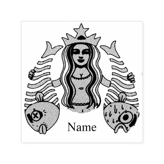 Star-Crown Queen Mermaid Thunder_Cove Zelfinktende Stempel (Design)