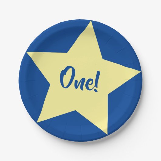 Star Cute Kind Birthday Party Space Papieren Bordje (Voorkant)