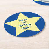 Star Cute Kind Birthday Party Space Ronde Kartonnen Onderzetter (Gebogen)