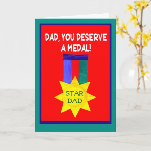 'Star Dad' Vaderdag Kaart (Gele Bloem)