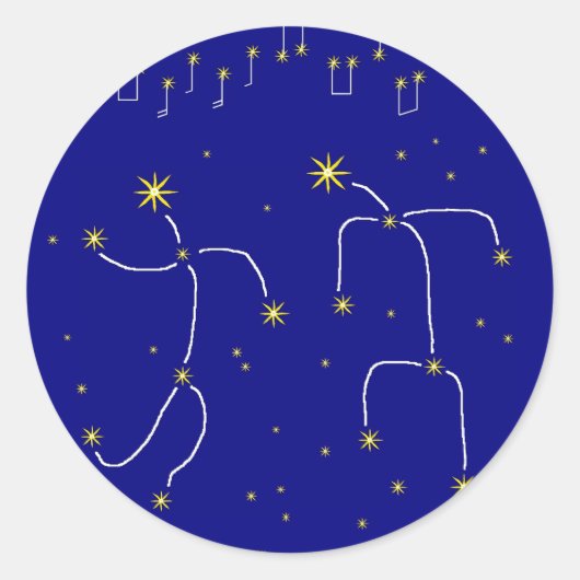 Star Dance Ronde Sticker (Voorkant)