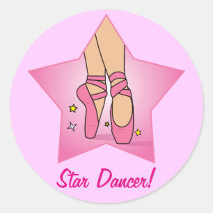Star Dancer met balletschoenen Ronde Sticker