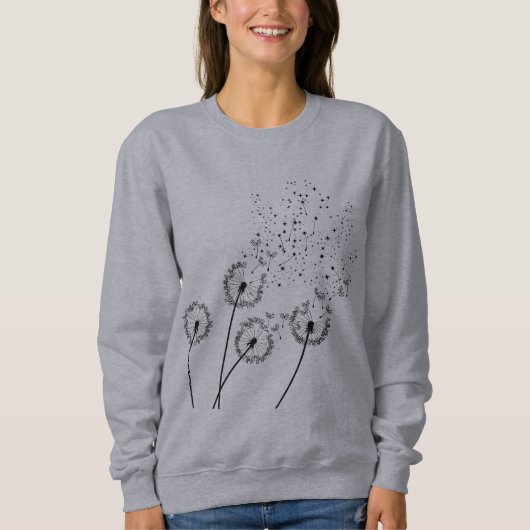 Star Dandelion Zwart Sweatshirt (Voorkant)