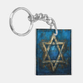Star David Digital Art Sleutelhanger (Voorkant Links)