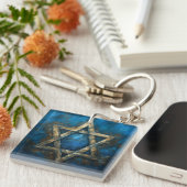 Star David Digital Art Sleutelhanger (Voorkant Rechts)