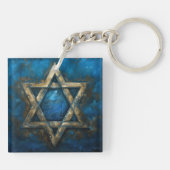 Star David Digital Art Sleutelhanger (Achterkant)