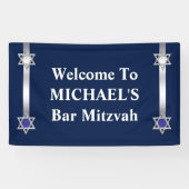 Star David Jewish bar mitzvah Spandoek (Horizontaal)