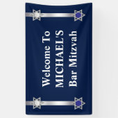 Star David Jewish bar mitzvah Spandoek (Verticaal)