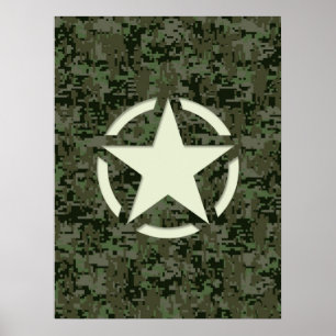 Star Decal Digital Woodland Poster