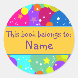 Star Design - Boek Bord Ronde Sticker