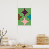 Star Diamond Mid Century Patroon Poster (Keuken)