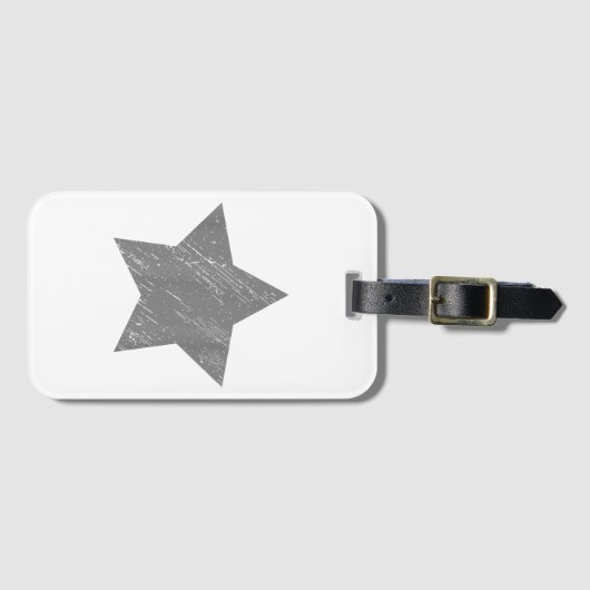 Star Distressed Grey  Star Bagagelabel (Voorkant (horizontaal))