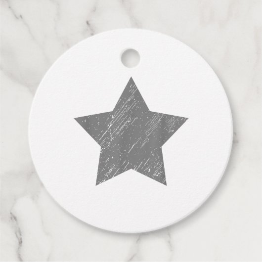 Star Distressed Grey Star Bedankjes Labels (Voorkant)