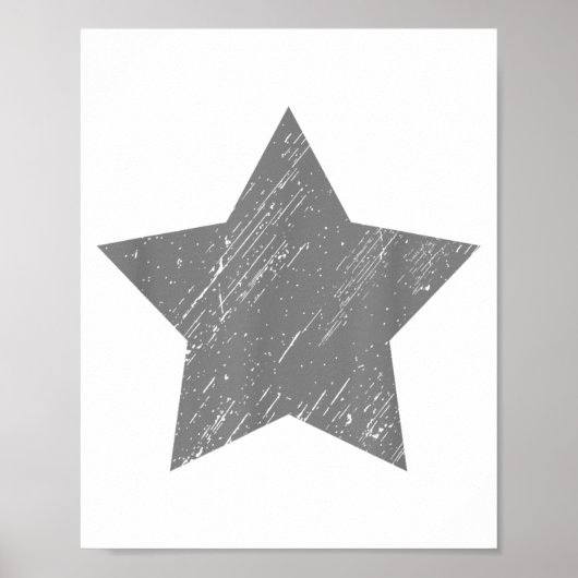 Star Distressed Grey Star Poster (Voorkant)